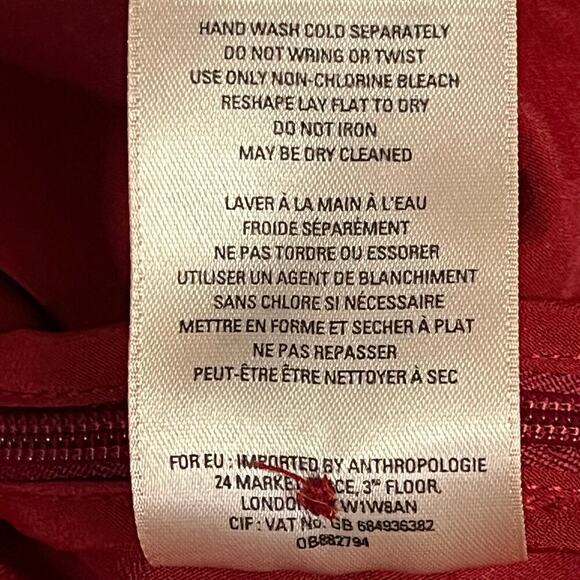 Moulinette Soeurs Anthropologie Tamera Red Lace Blouse Size 10 - Picture 11 of 14